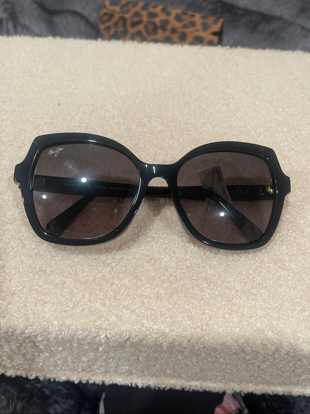 Maui Jim Black Oversized Women's Sunglasses with Dark Lenses